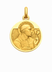Médaille Saint Dominique OR JAUNE 18 carats / 15 mm