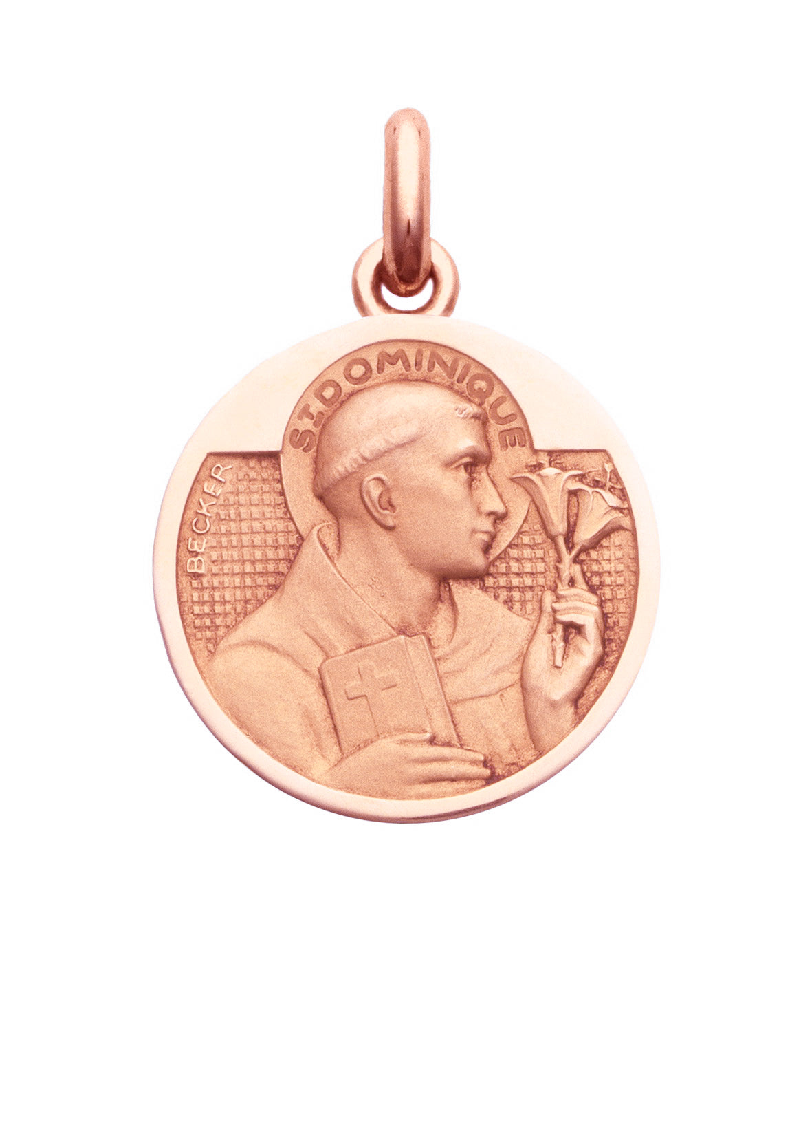 Médaille Saint Dominique OR ROSE 18 carats / 15 mm