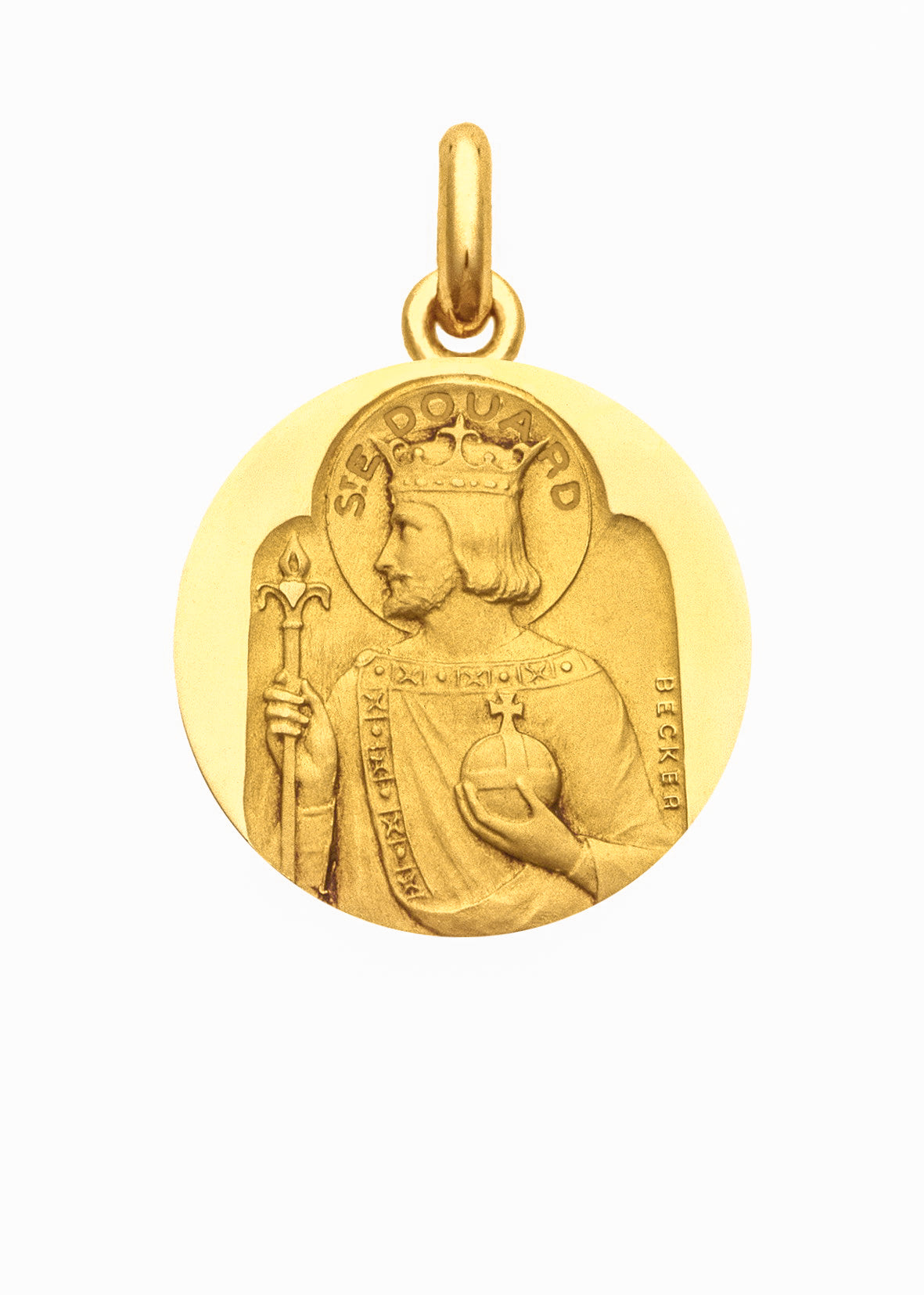 Médaille Saint Edouard OR JAUNE 18 carats / 15 mm