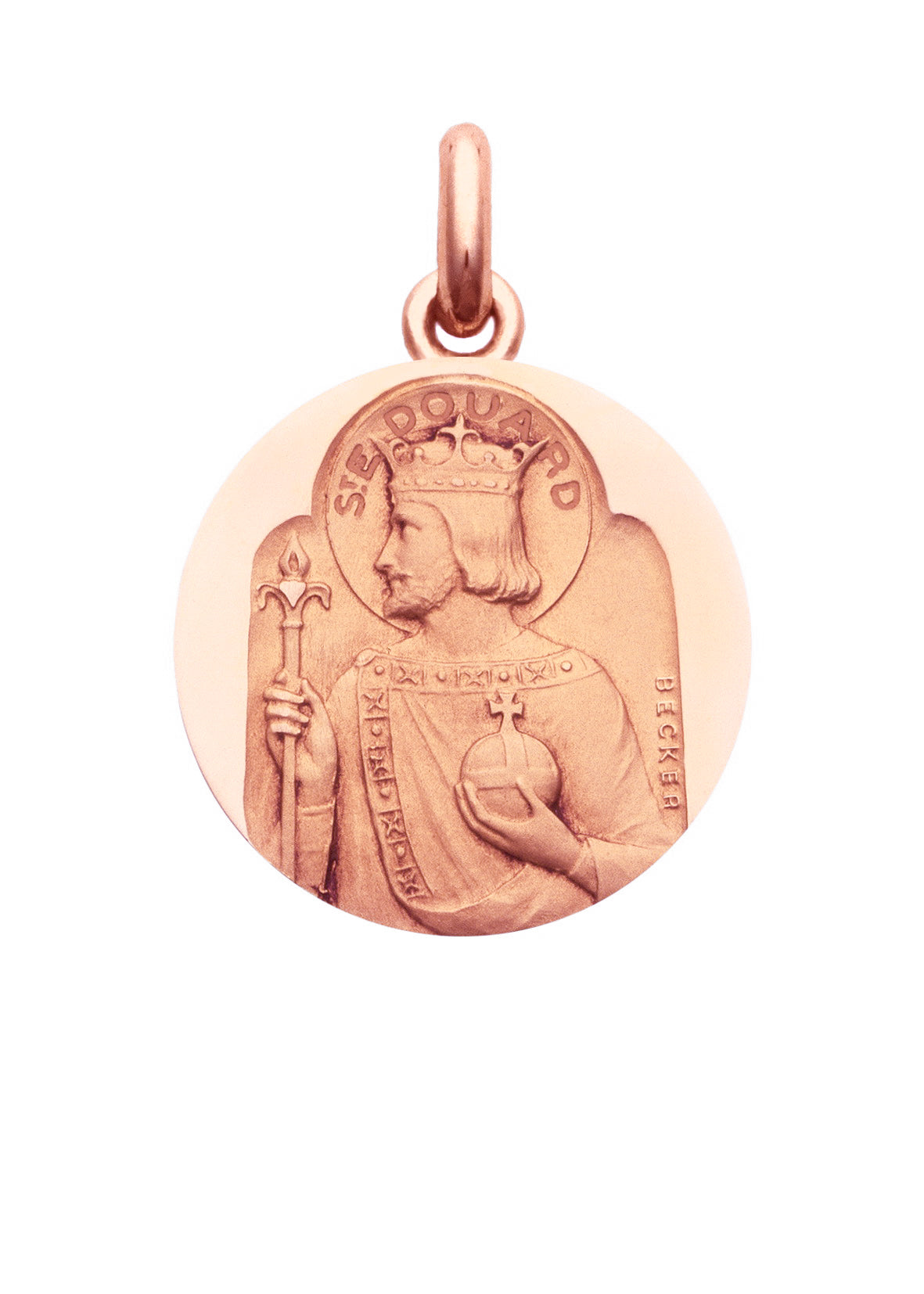 Médaille Saint Edouard OR ROSE 18 carats / 15 mm