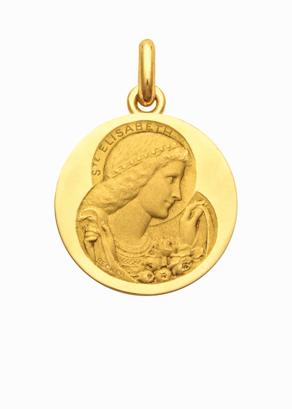 Médaille Sainte Elisabeth OR JAUNE 18 carats / 15 mm