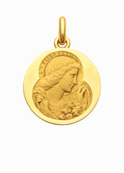Médaille Sainte Elisabeth OR JAUNE 18 carats / 15 mm