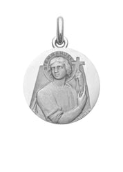 Médaille Saint Emmanuel OR BLANC 18 carats / 20 mm