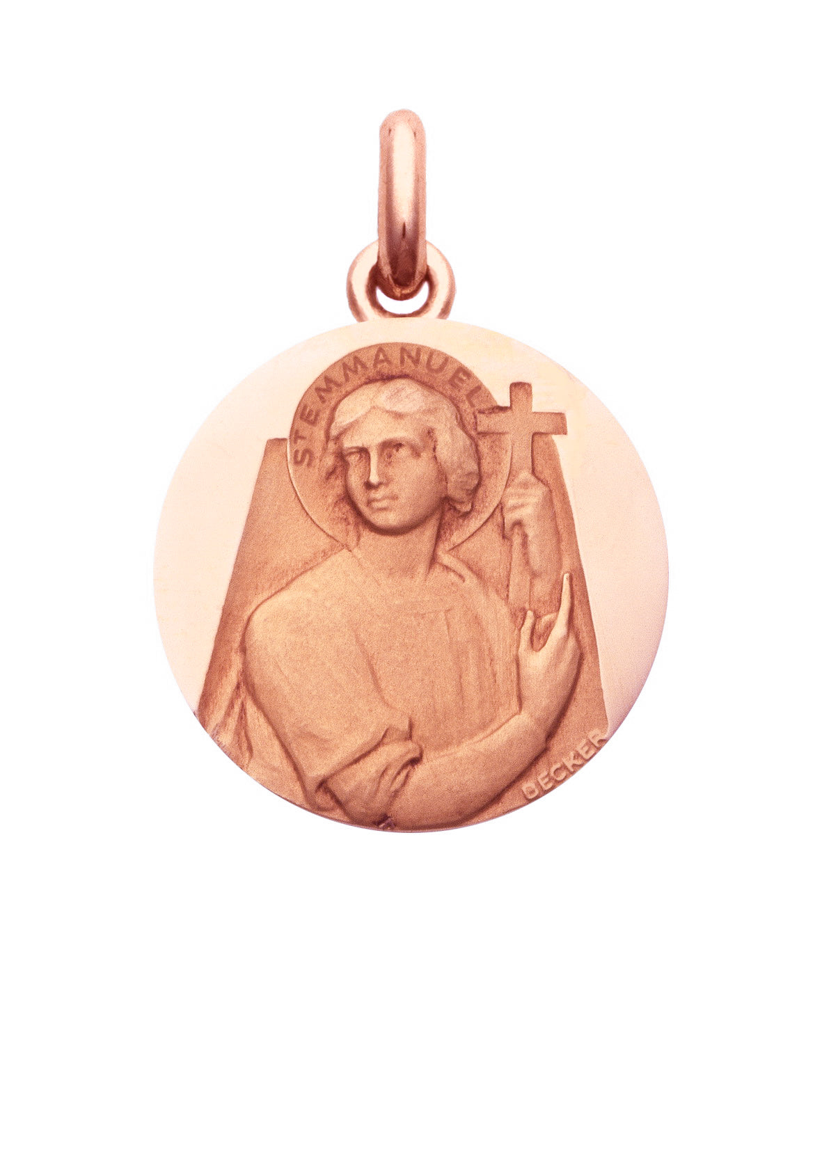 Médaille Saint Emmanuel OR ROSE 18 carats / 15 mm