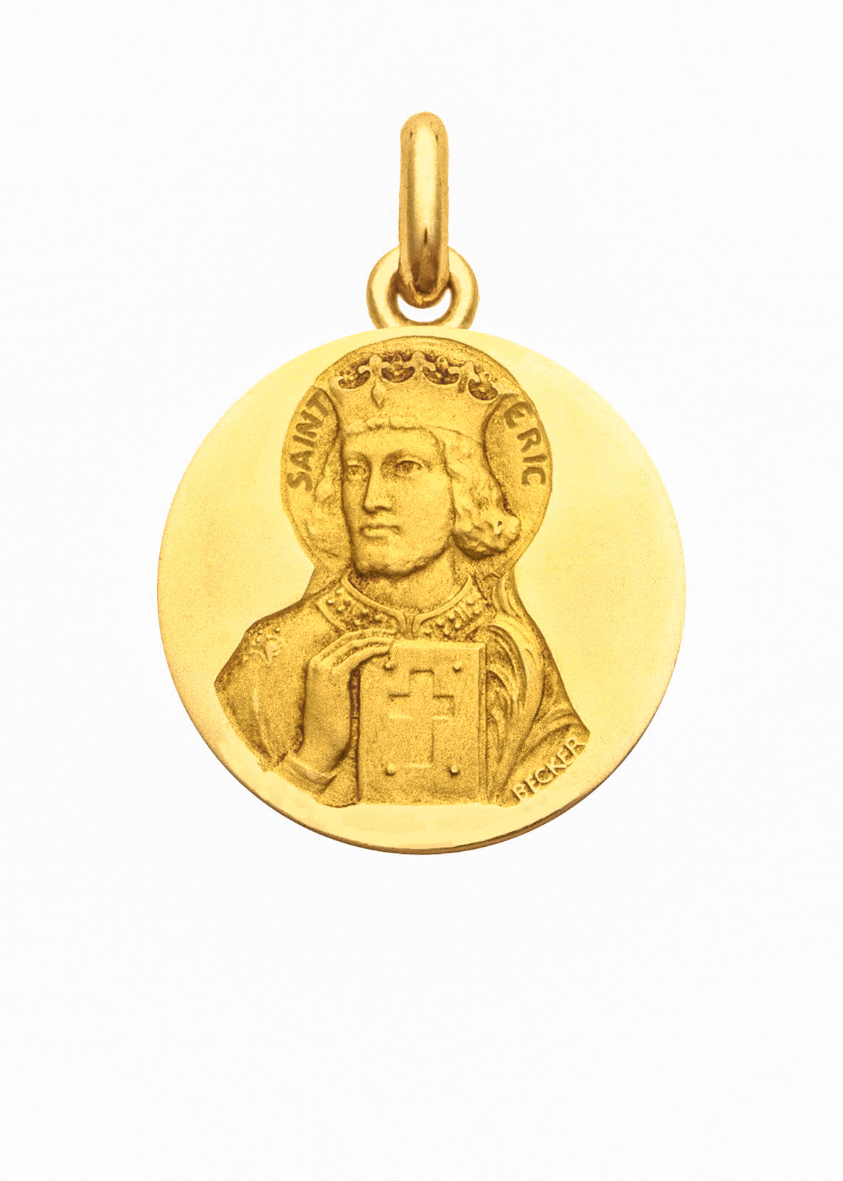 Médaille Saint Éric OR JAUNE 18 carats / 15 mm