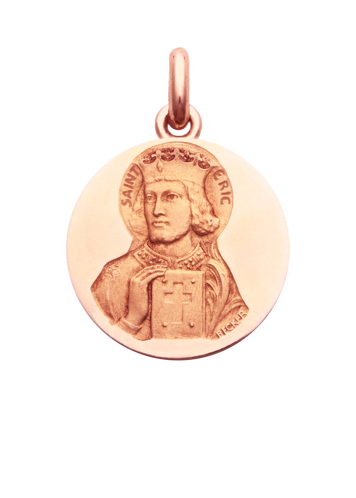 Médaille Saint Éric OR ROSE 18 carats / 15 mm