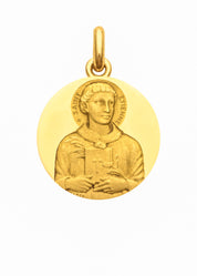 Médaille Saint Étienne OR JAUNE 18 carats / 15 mm
