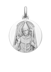 Médaille Saint Fabien OR BLANC 18 carats / 20 mm