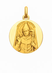 Médaille Saint Fabien OR JAUNE 18 carats / 15 mm
