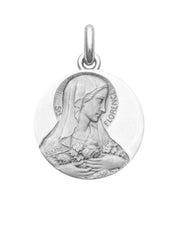 Médaille Sainte Florence OR BLANC 18 carats / 20 mm