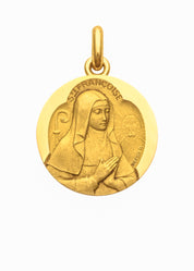 Médaille Saint Françoise OR JAUNE 18 carats / 15 mm