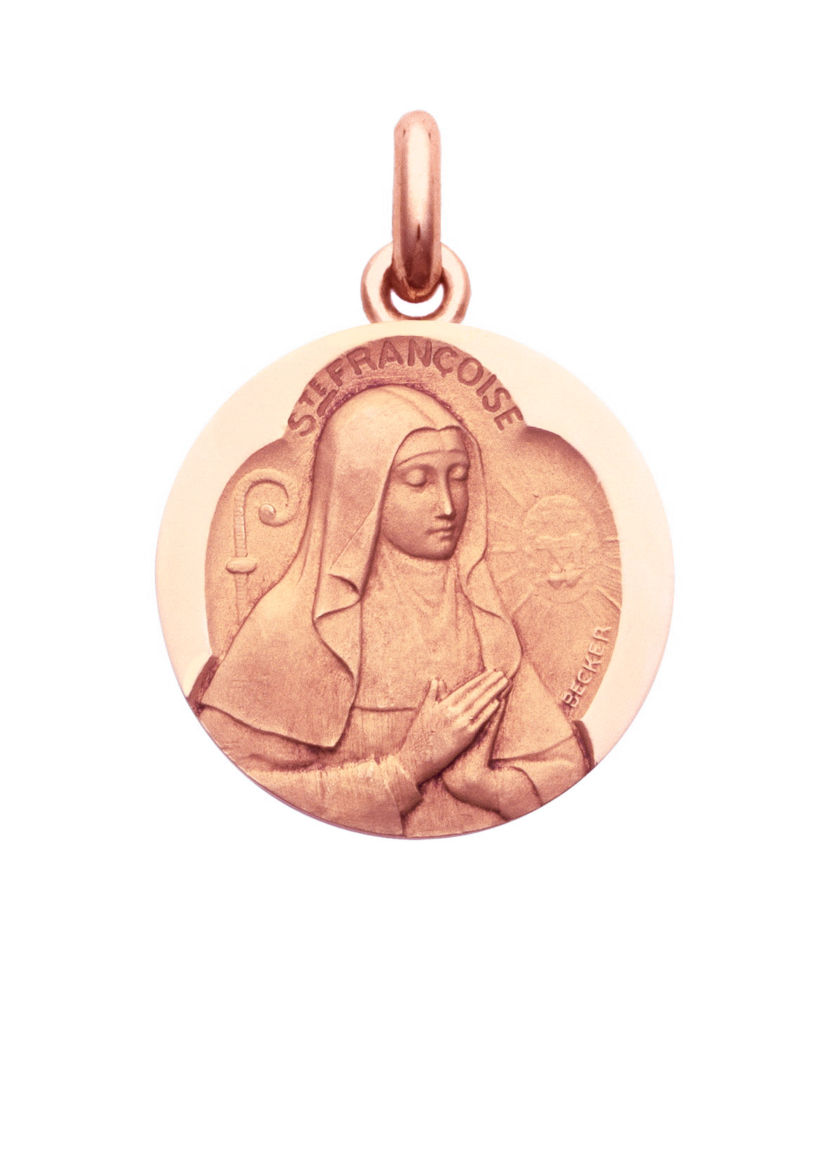 Médaille Saint Françoise OR ROSE 18 carats / 15 mm