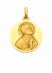 Médaille Saint François Xavier OR JAUNE 18 carats / 15 mm