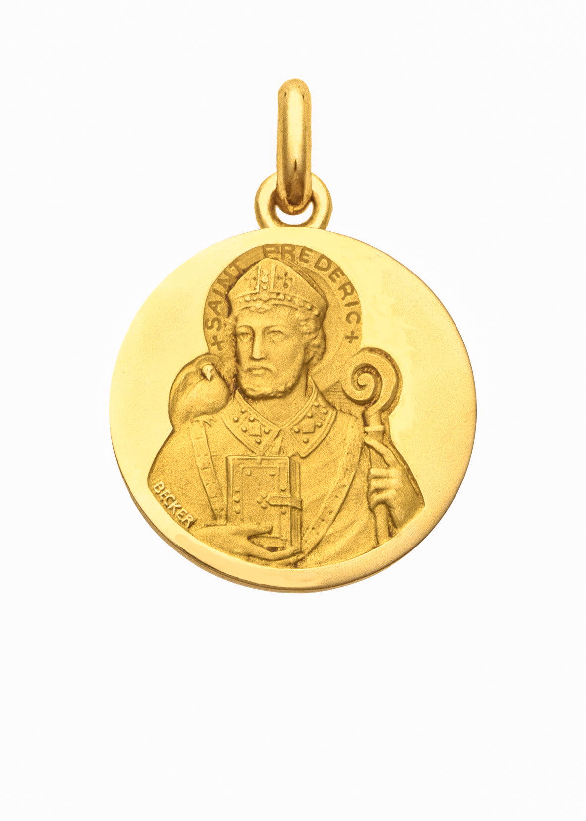 Médaille Saint Frédéric OR JAUNE 18 carats / 15 mm