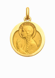 Médaille Sainte Geneviève OR JAUNE 18 carats / 15 mm