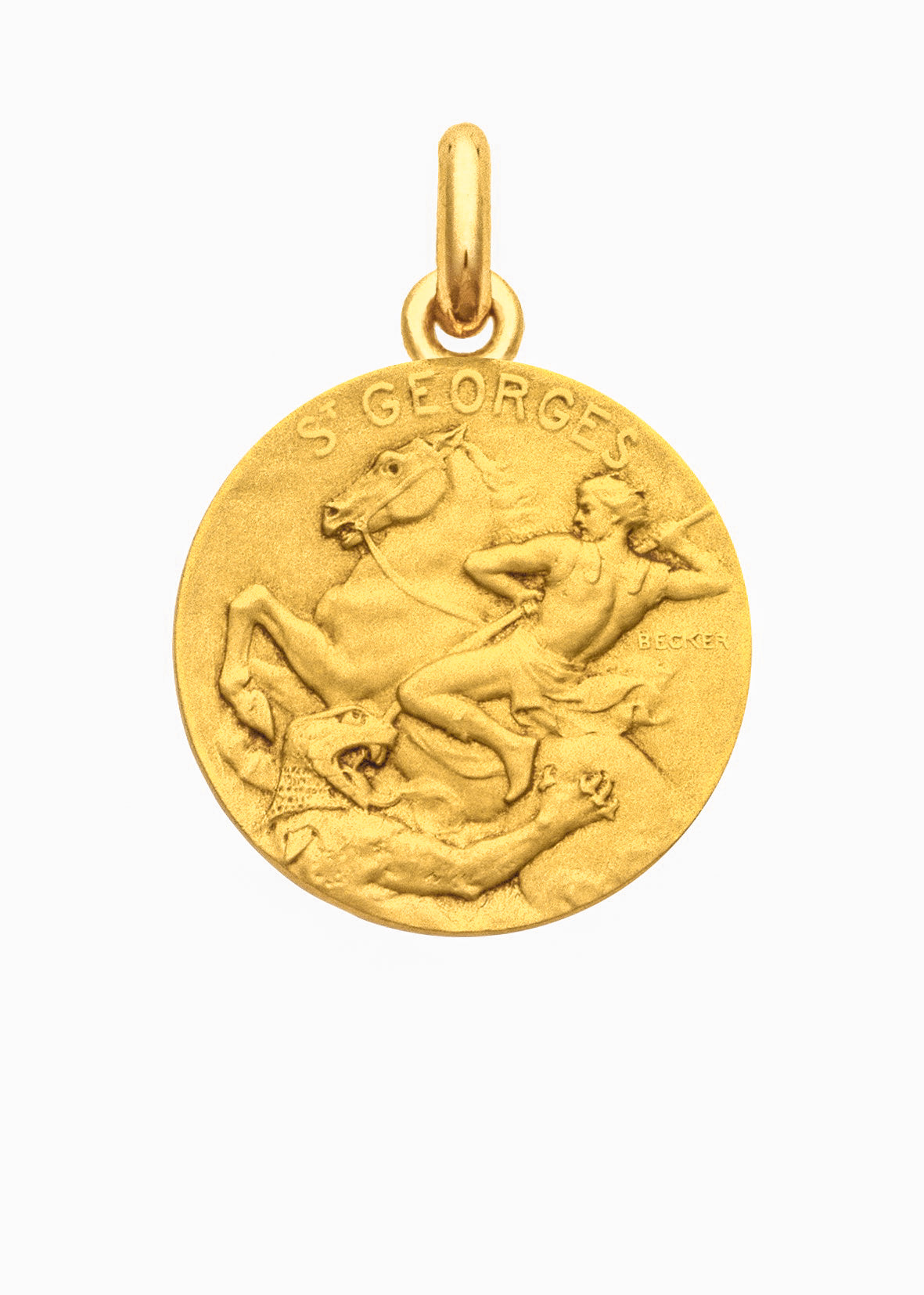 Médaille Saint Georges OR JAUNE 18 carats / 12 mm