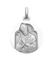 Médaille Saint Gérald OR BLANC 18 carats / 20 mm