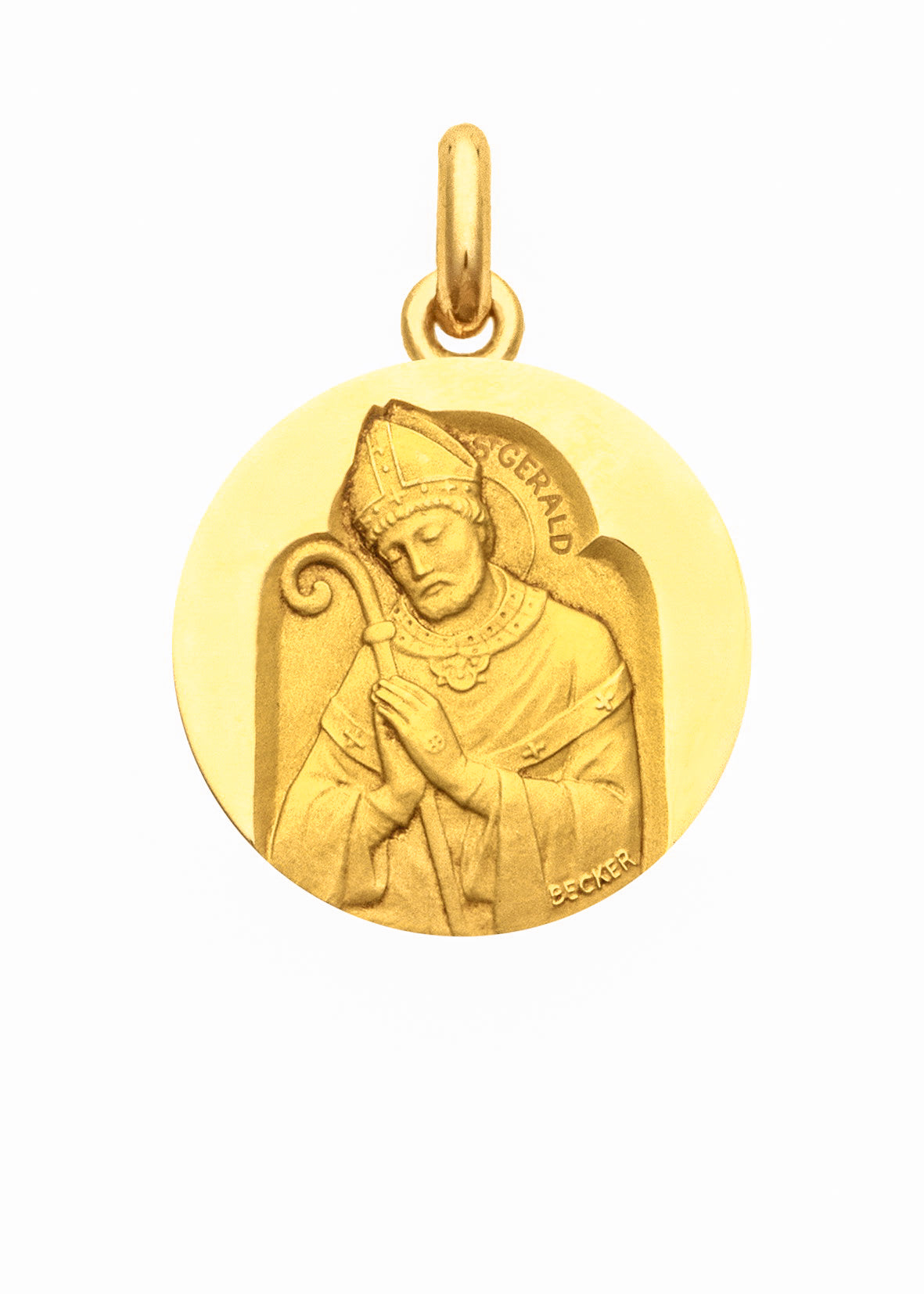 Médaille Saint Gérald OR JAUNE 18 carats / 15 mm