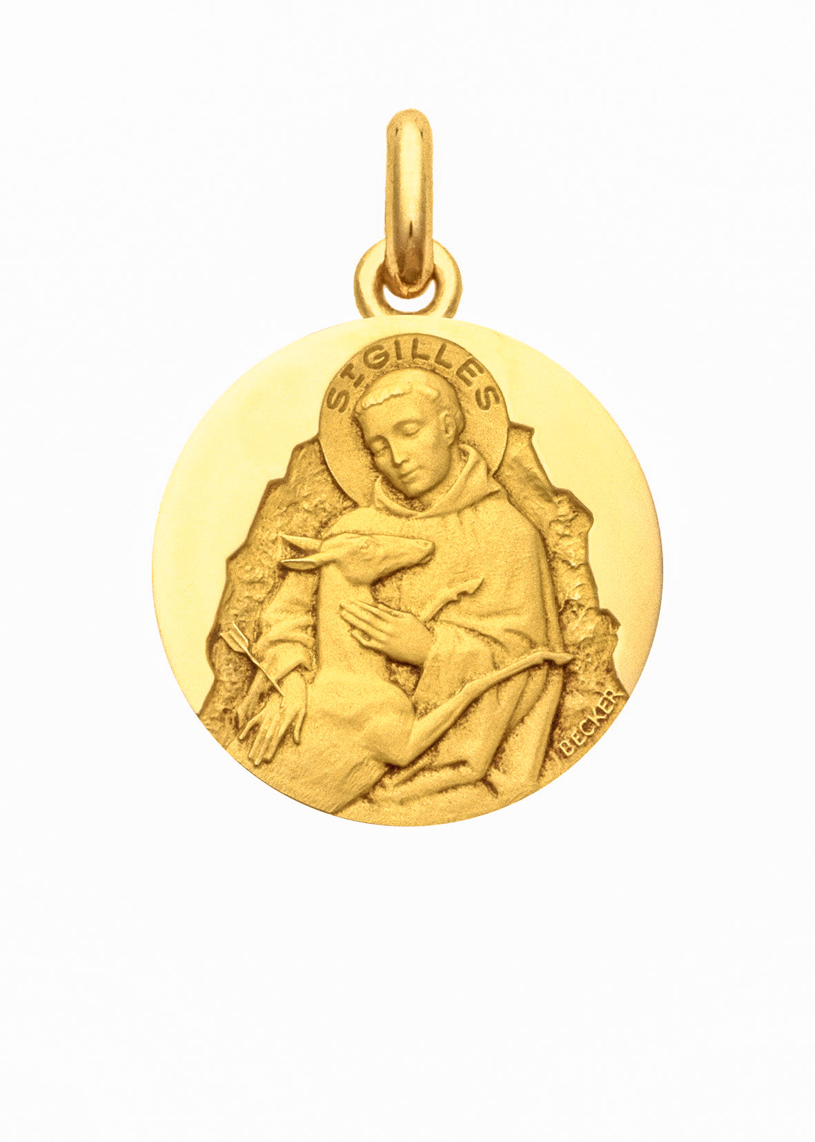 Médaille Saint Gilles OR JAUNE 18 carats / 15 mm