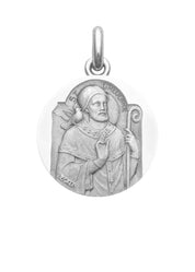 Médaille Saint Grégoire OR BLANC 18 carats / 20 mm