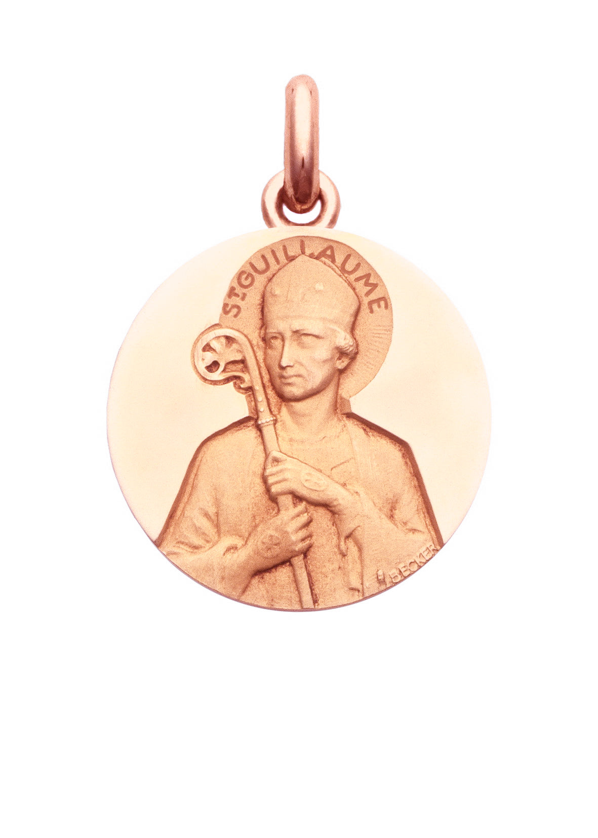Médaille Saint Guillaume OR ROSE 18 carats / 15 mm