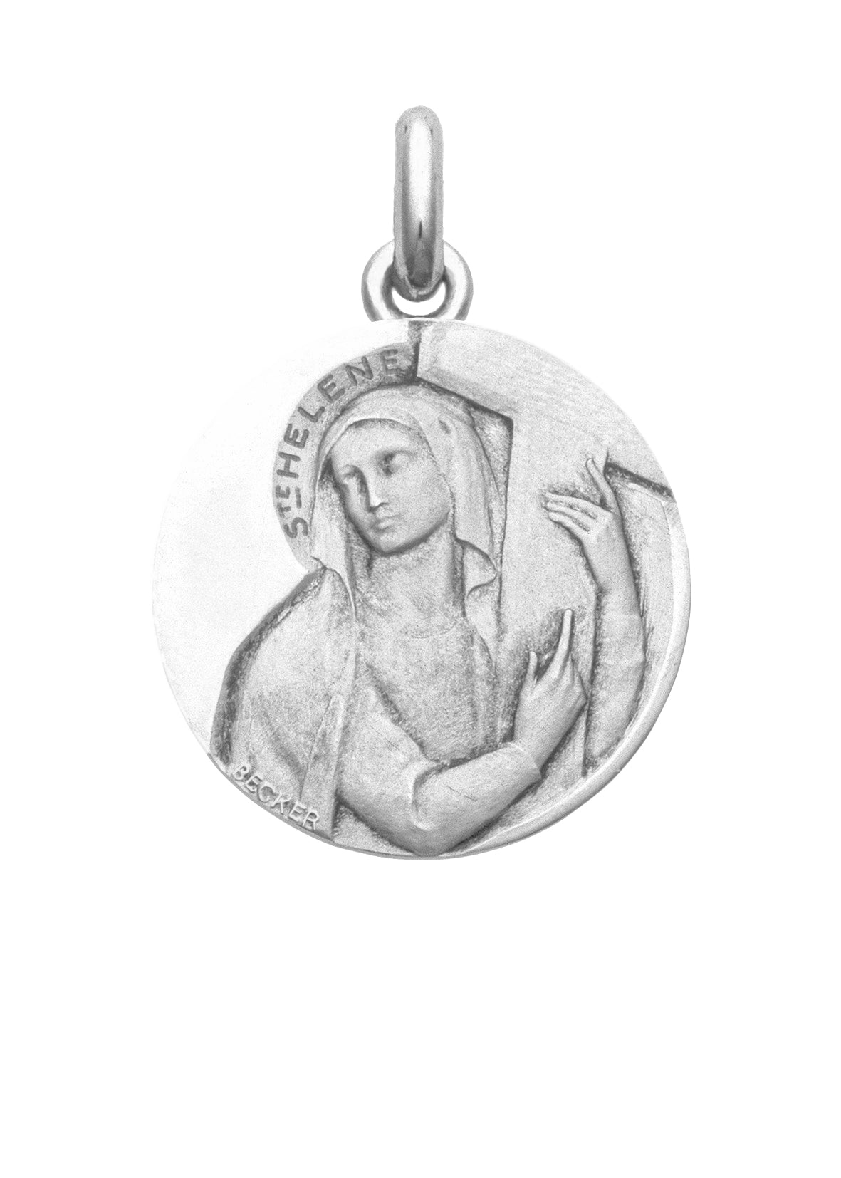 Médaille Sainte Hélène OR BLANC 18 carats / 20 mm