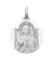 Médaille Saint Henri OR BLANC 18 carats / 20 mm