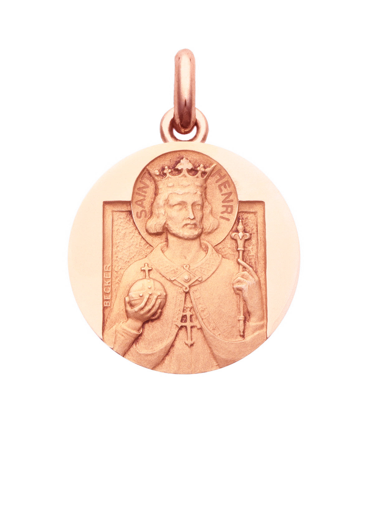 Médaille Saint Henri OR ROSE 18 carats / 15 mm