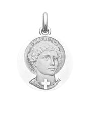 Médaille Saint Hubert OR BLANC 18 carats / 15 mm