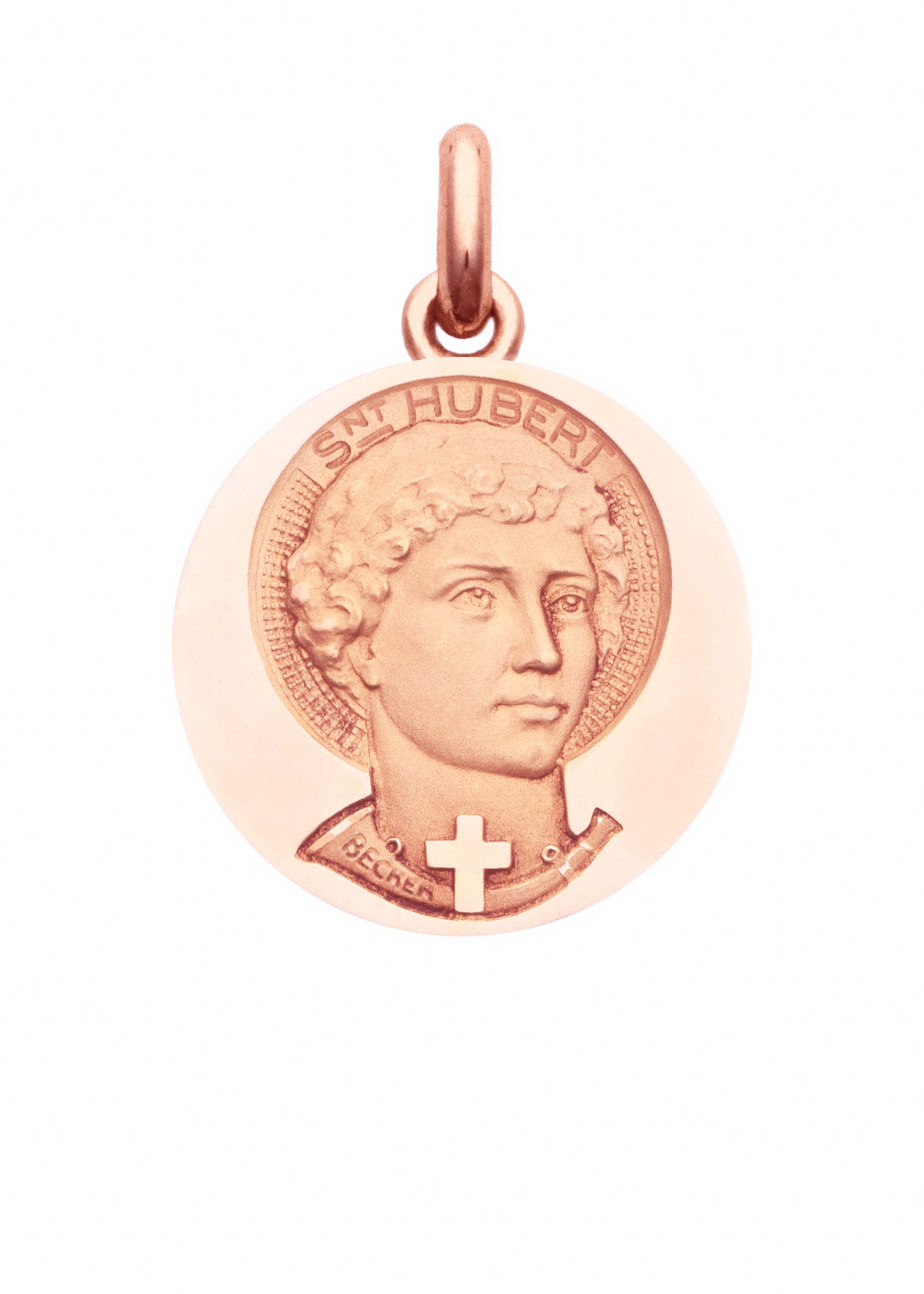 Médaille Saint Hubert OR ROSE 18 carats / 18 mm