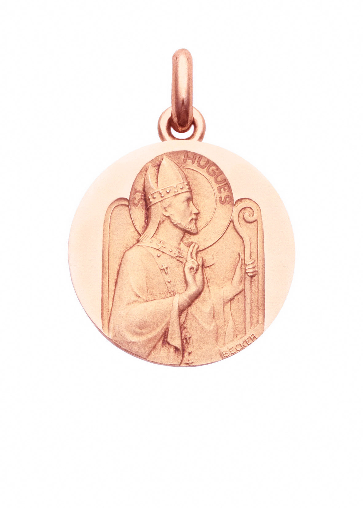 Médaille Saint Hugues OR ROSE 18 carats / 15 mm