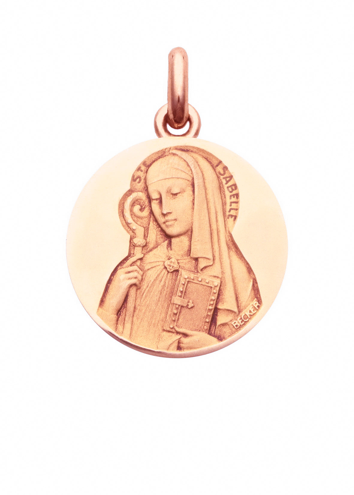 Médaille Sainte Isabelle OR ROSE 18 carats / 15 mm