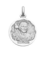 Médaille Saint Jacques OR BLANC 18 carats / 20 mm
