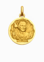 Médaille Saint Jacques OR JAUNE 18 carats / 15 mm