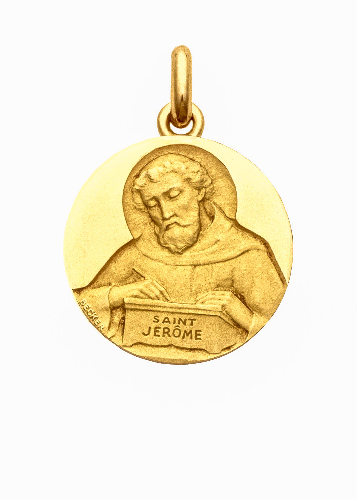 Médaille Saint Jérôme OR JAUNE 18 carats / 15 mm
