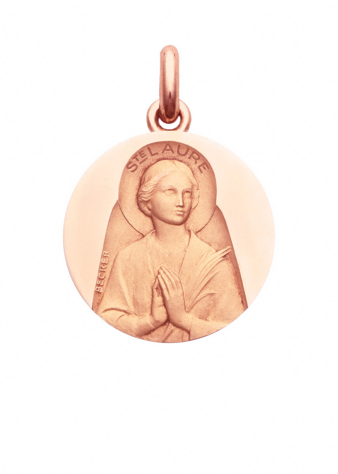 Médaille Sainte Laure OR ROSE 18 carats / 15 mm