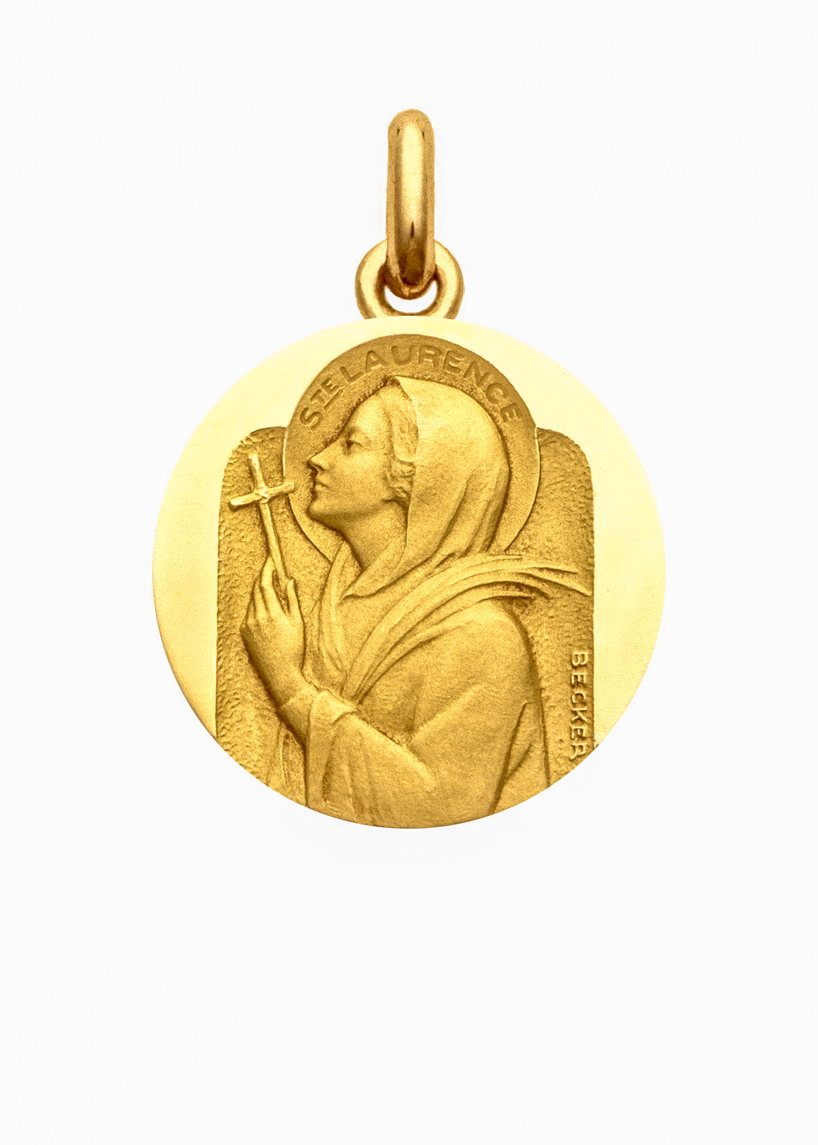 Médaille Sainte Laurence OR JAUNE 18 carats / 15 mm