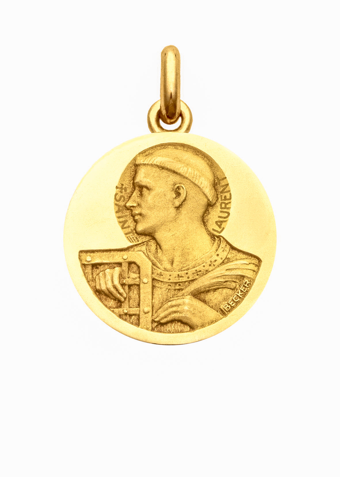 Médaille Saint Laurent OR JAUNE 18 carats / 15 mm