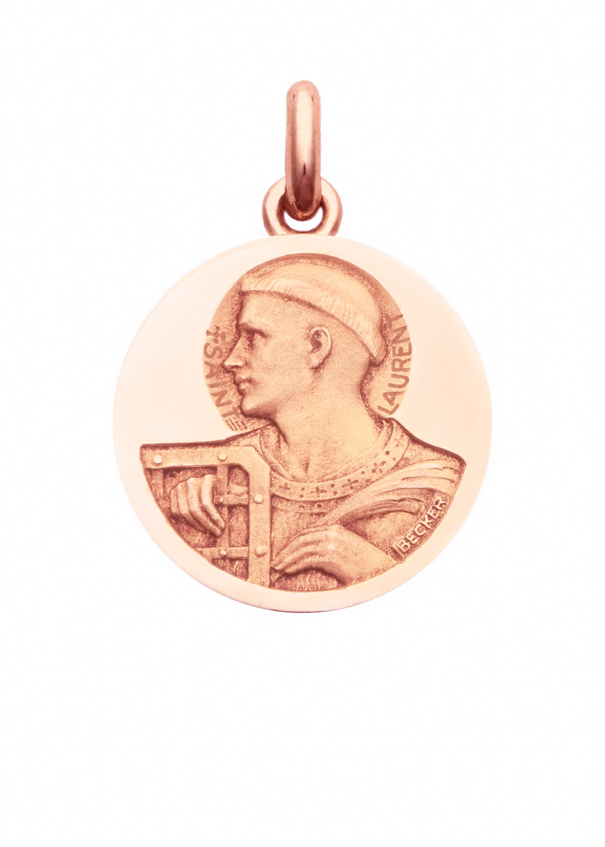 Médaille Saint Laurent OR ROSE 18 carats / 15 mm