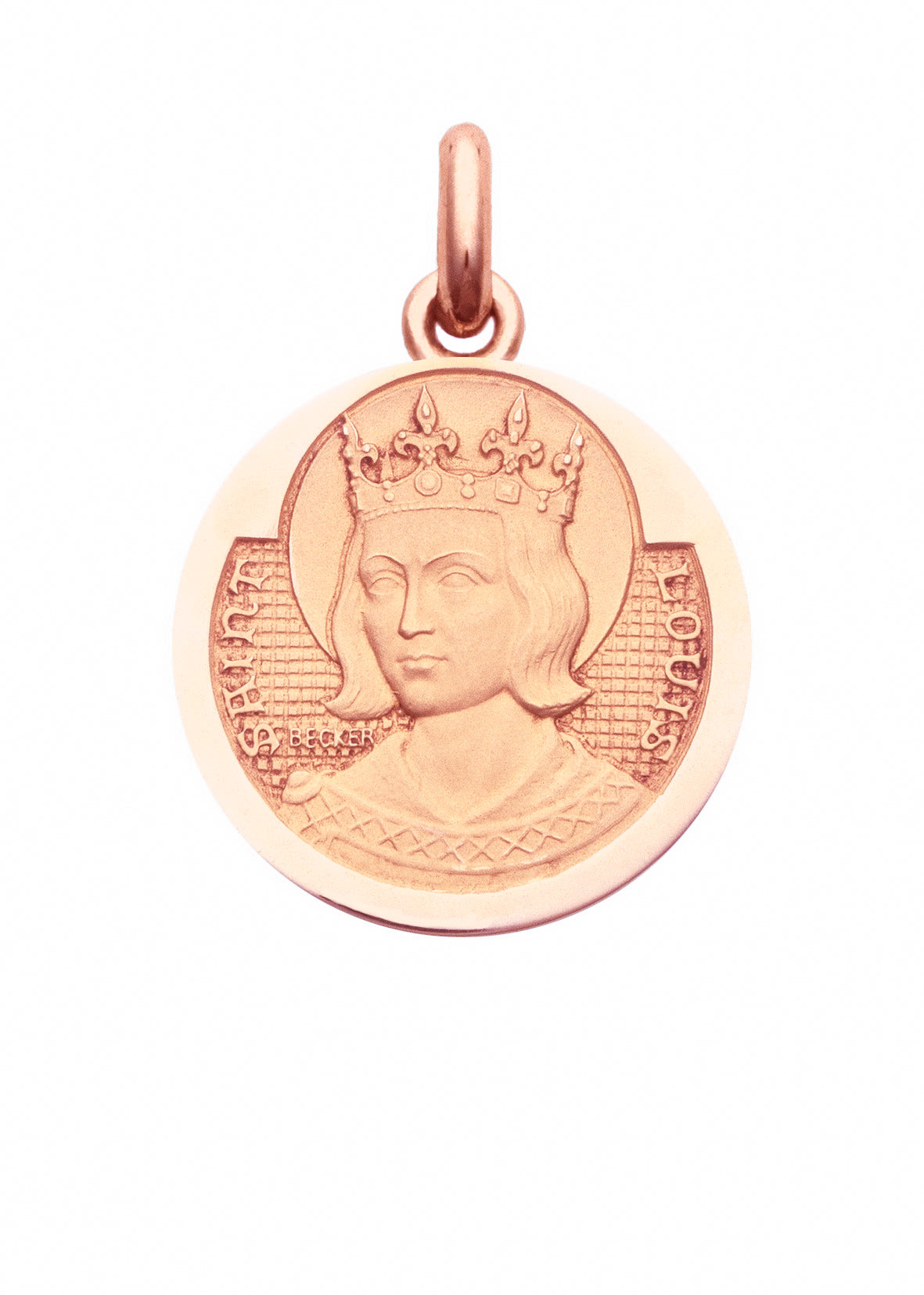 Médaille Saint Louis OR ROSE 18 carats / 15 mm