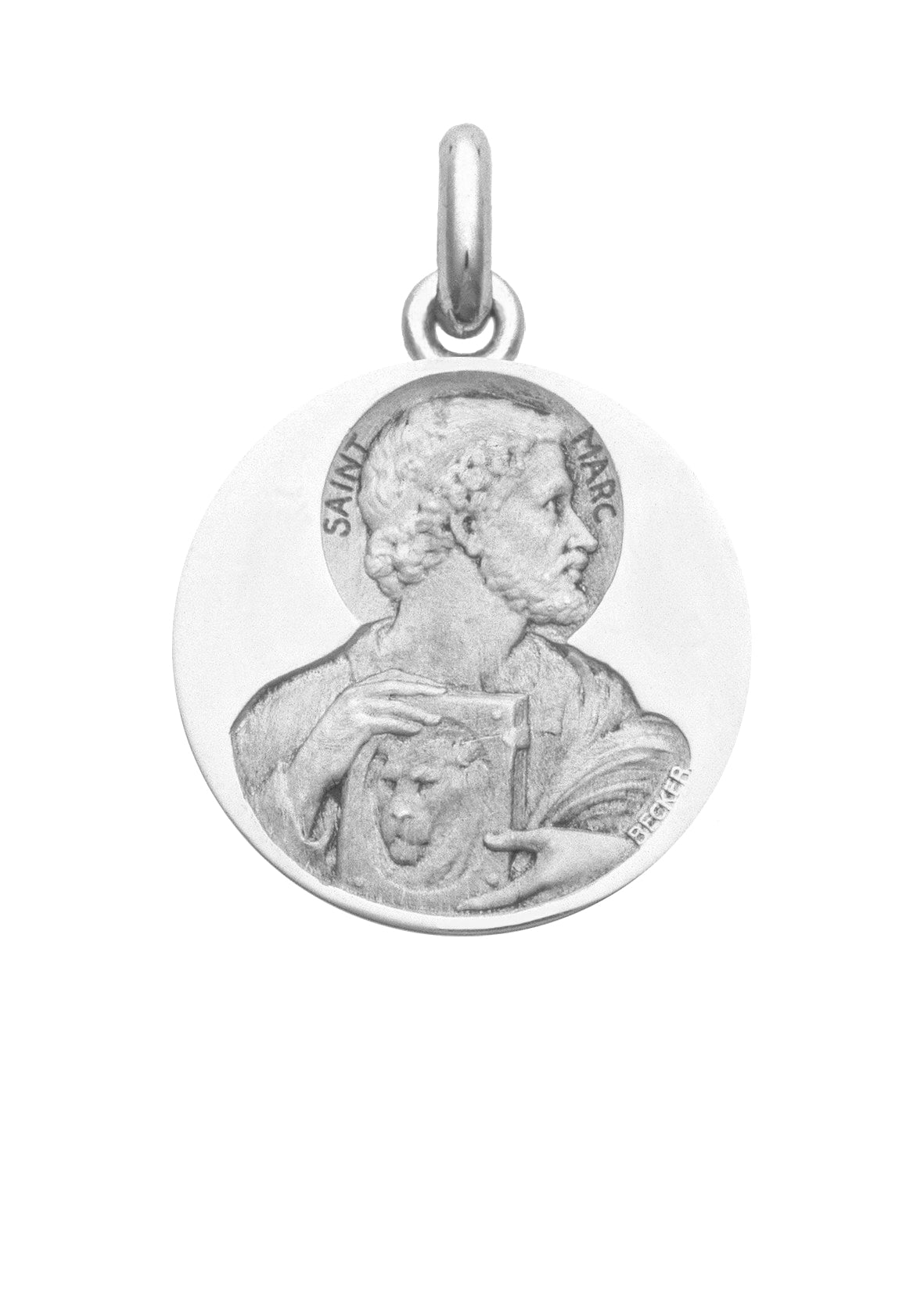 Médaille Saint Marc OR BLANC 18 carats / 20 mm