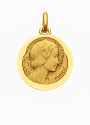 Médaille Sainte Marie OR JAUNE 18 carats / 15 mm