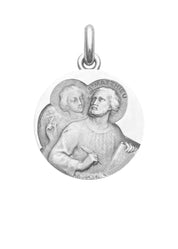 Médaille Saint Matthieu OR BLANC 18 carats / 20 mm