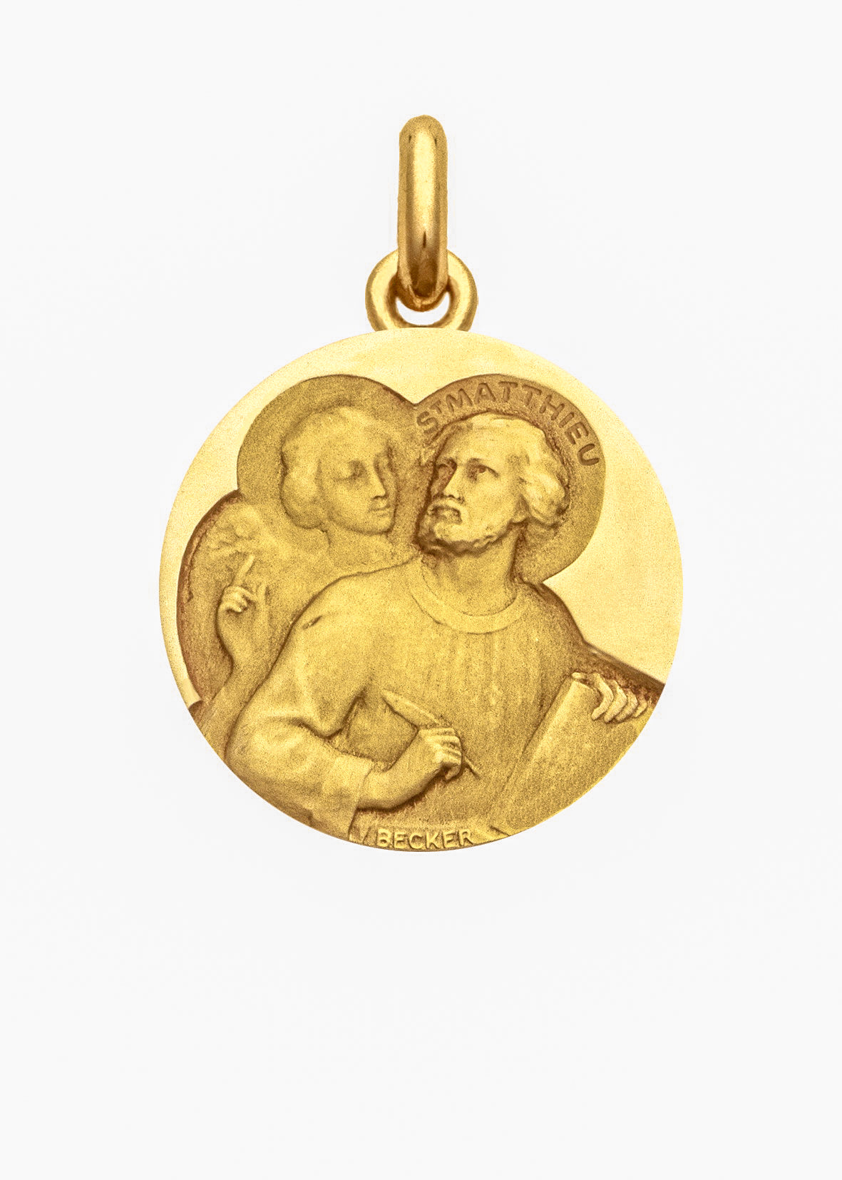 Médaille Saint Matthieu OR JAUNE 18 carats / 15 mm