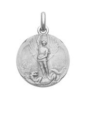 Médaille Saint Michel OR BLANC 18 carats / 20 mm