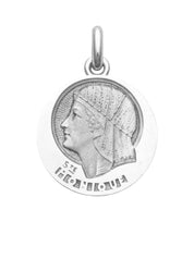 Médaille Sainte Monique OR BLANC 18 carats / 20 mm