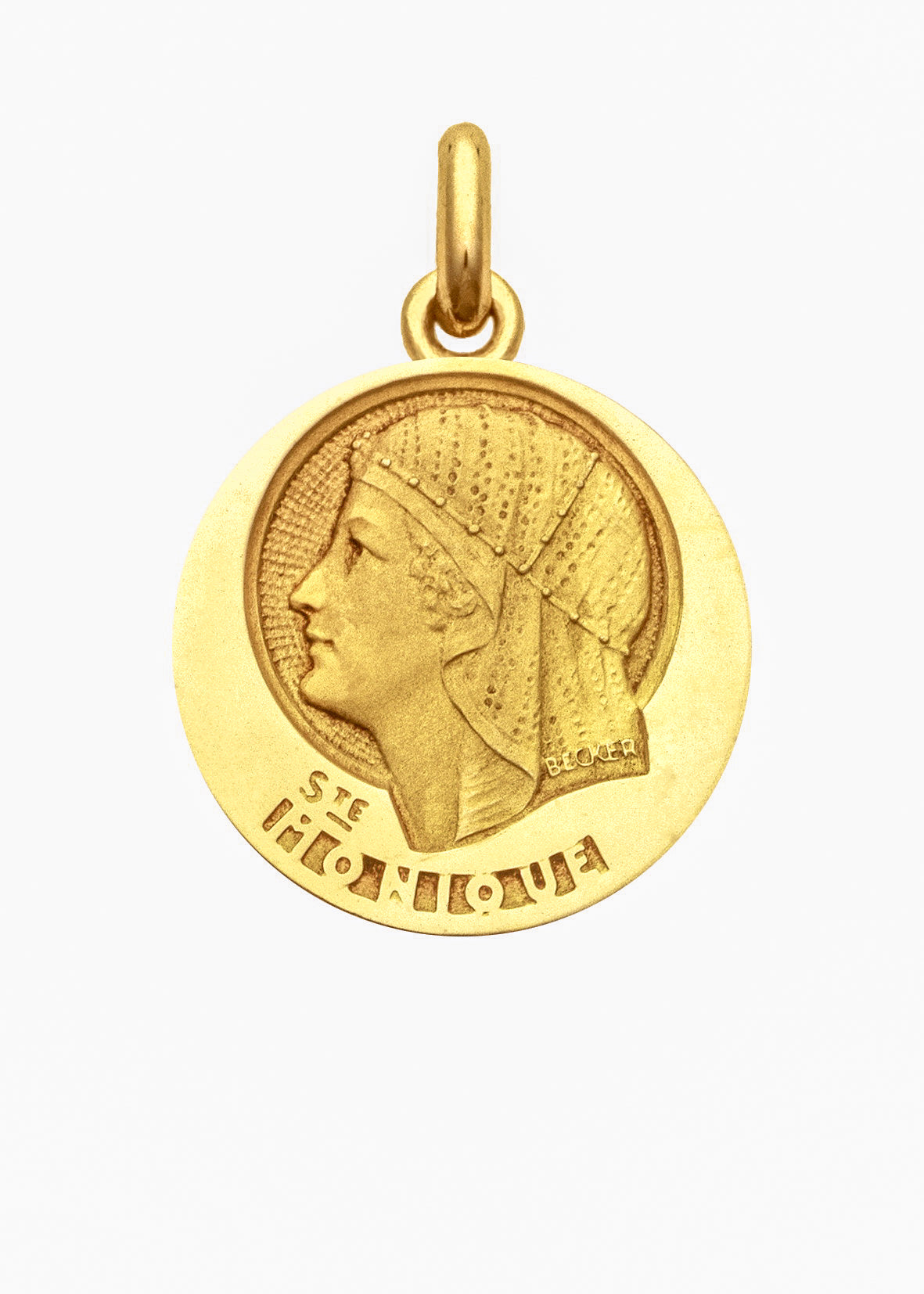 Médaille Sainte Monique OR JAUNE 18 carats / 15 mm
