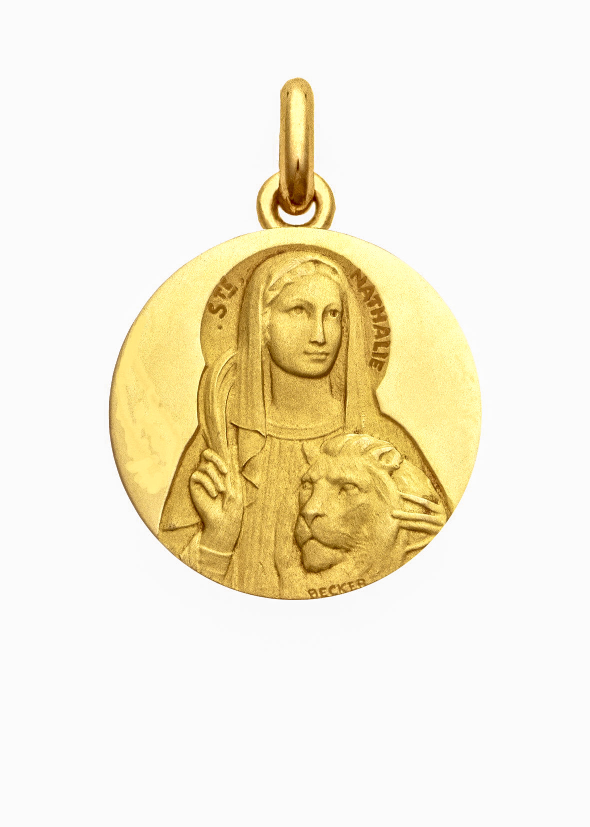 Médaille Sainte Nathalie OR JAUNE 18 carats / 15 mm