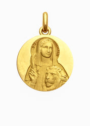Médaille Sainte Nathalie OR JAUNE 18 carats / 15 mm