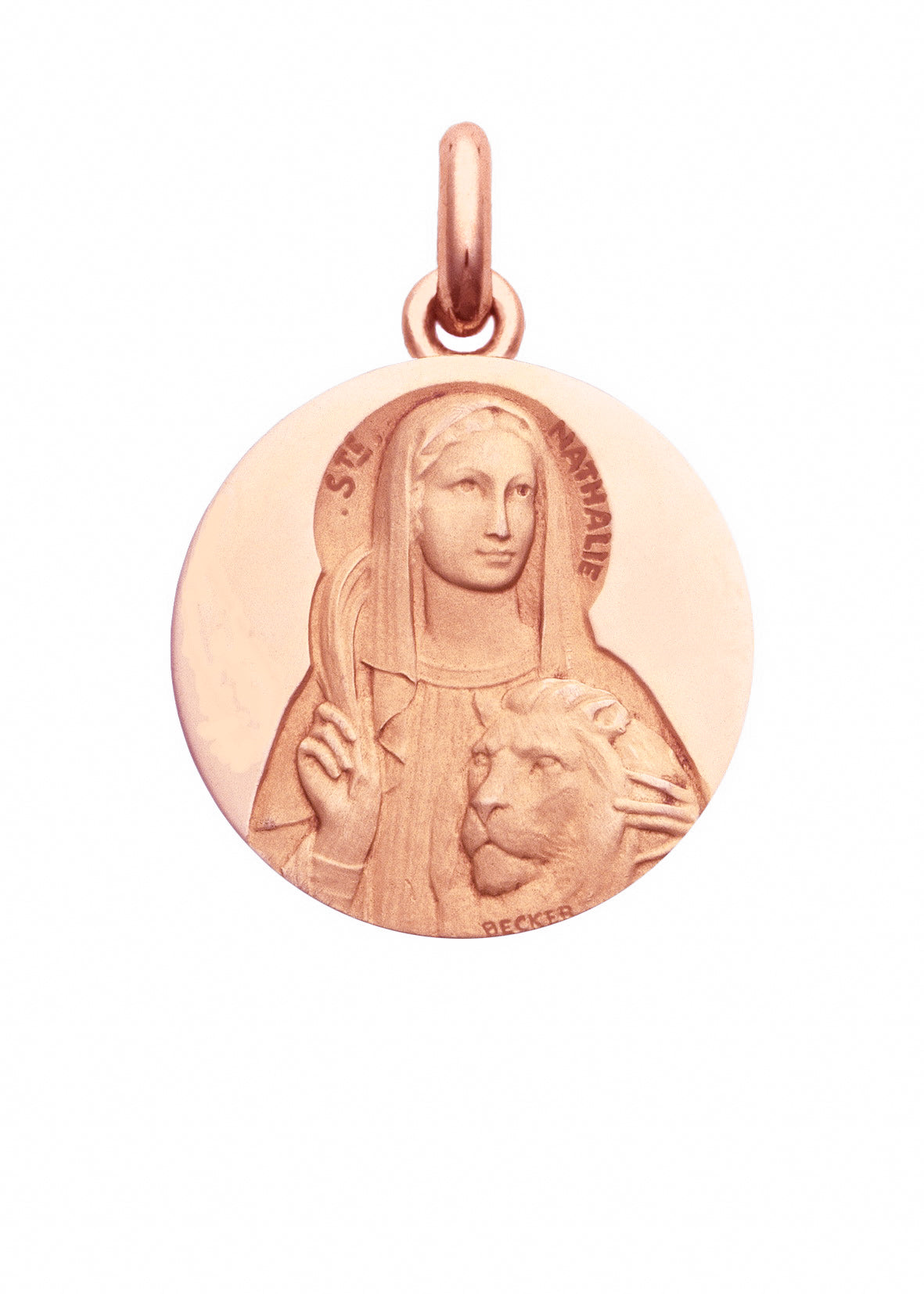 Médaille Sainte Nathalie OR ROSE 18 carats / 15 mm